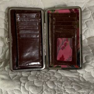 Latico clasp clutch wallet. Brown